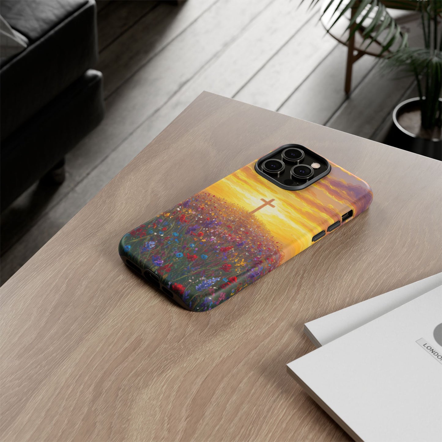 iPhone Case: Monet Style Cross Phone Case Christian Case Inspirational iPhone Case Spiritual Phone Case