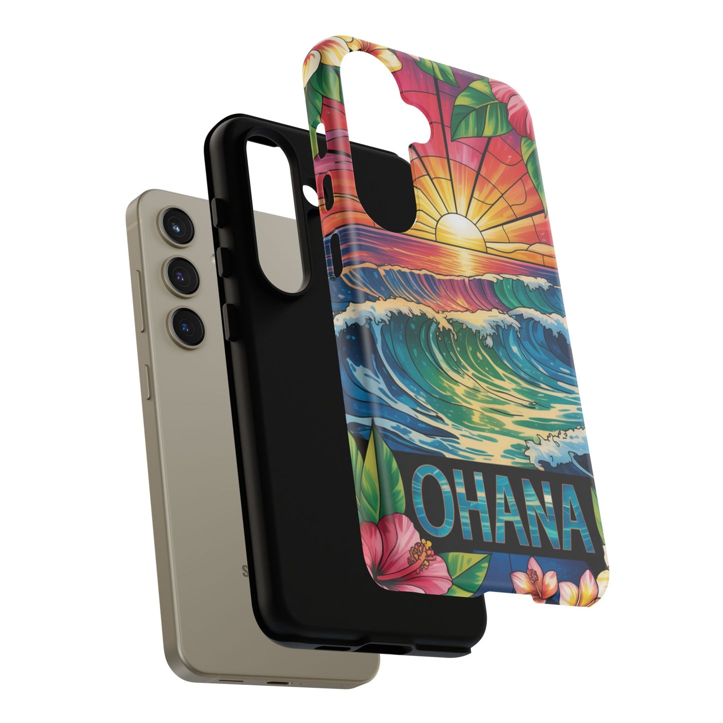 Samsung Galaxy Case Ohana Hawaiian Wave Phone Cover Sunset Tropical Beach Art Protective Case Gift for Samsung Lovers