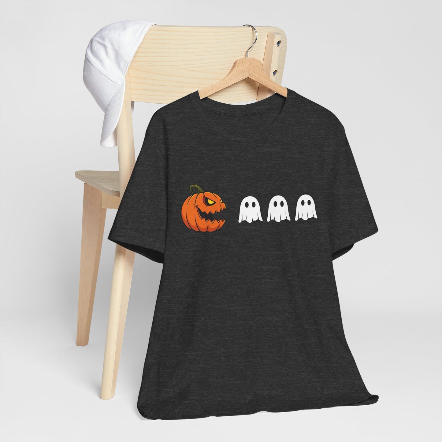 Pumpkin Pac-Man Shirt, Halloween Arcade Tee, Pumpkin Chase Ghosts Tee, Retro Gaming Halloween, Spooky Season Shirt, Vintage Game Pumpkin Top