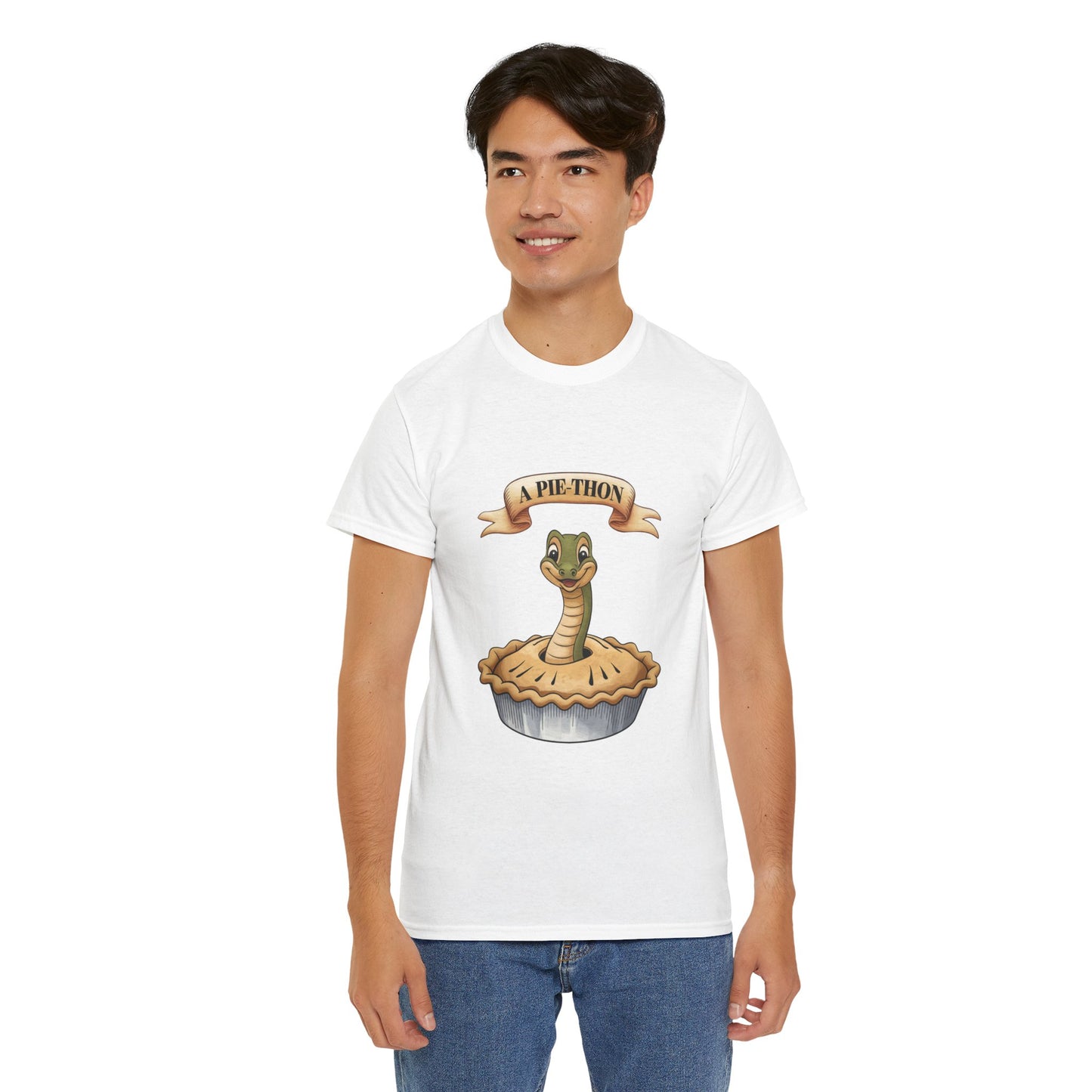 A Pie-Thon Funny Snake Pun Shirt – Cute Animal Joke T-Shirt – Quirky Graphic Tee for Pun Lovers, Reptile Fans, and Unique Gift Ideas