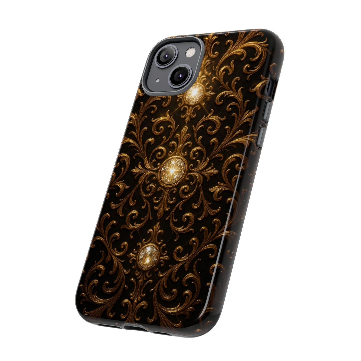 Baroque iPhone Case β Elegant Gold Floral Scroll Design for iPhone 16, 15, 14, 13, Pro Max & More