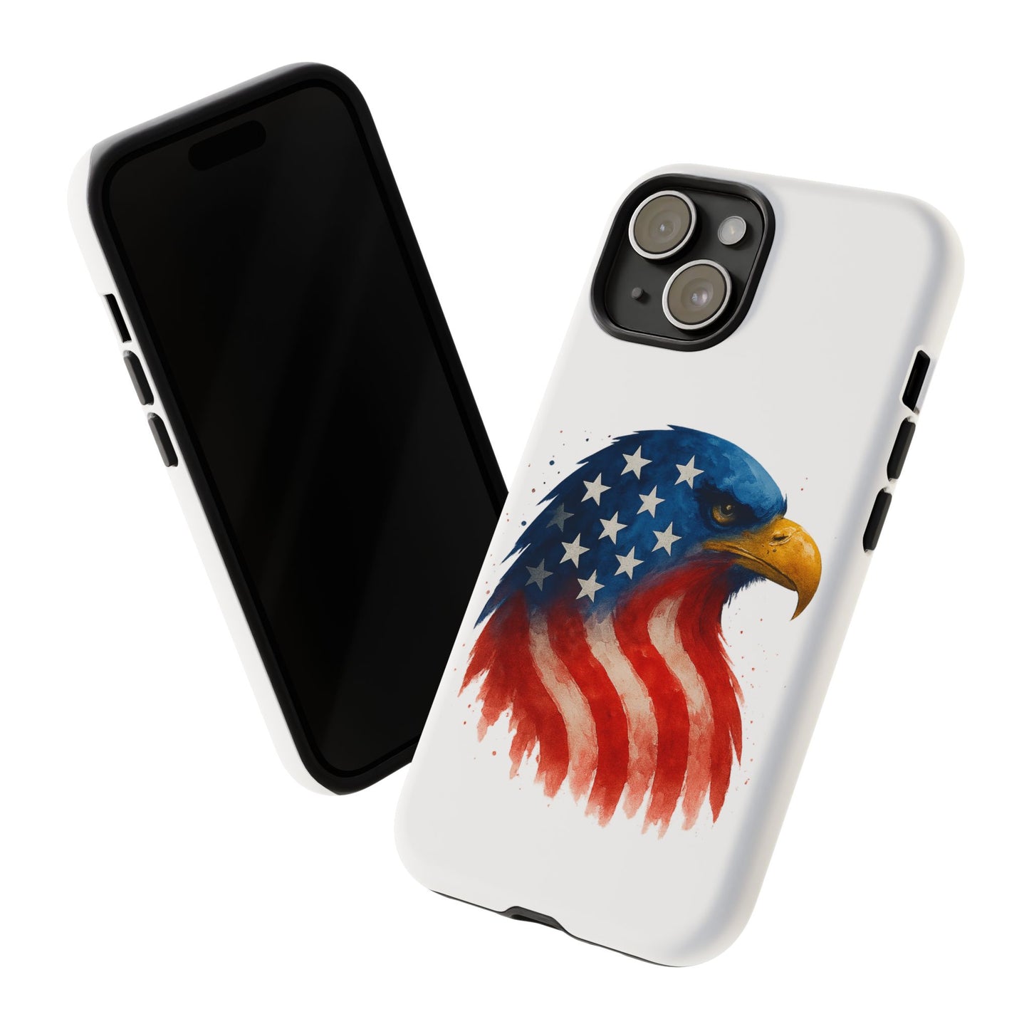 Patriotic Eagle iPhone Case - USA Flag Tough Cover, Dual-Layer Rugged Protection, 4th of July and Veteran Gift