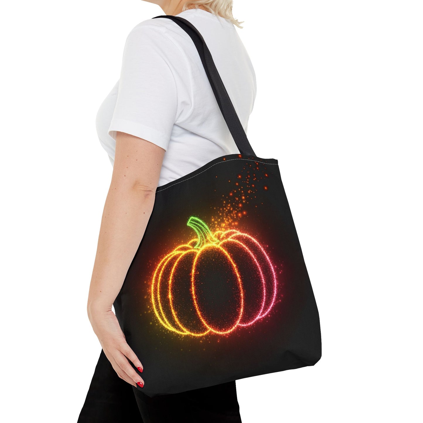 Neon Pumpkin Tote Bag, Halloween Tote, Fall Aesthetic Trick Or Treat Bag, Spooky Season Accessory, Pumpkin Bag, Fall Gift Idea