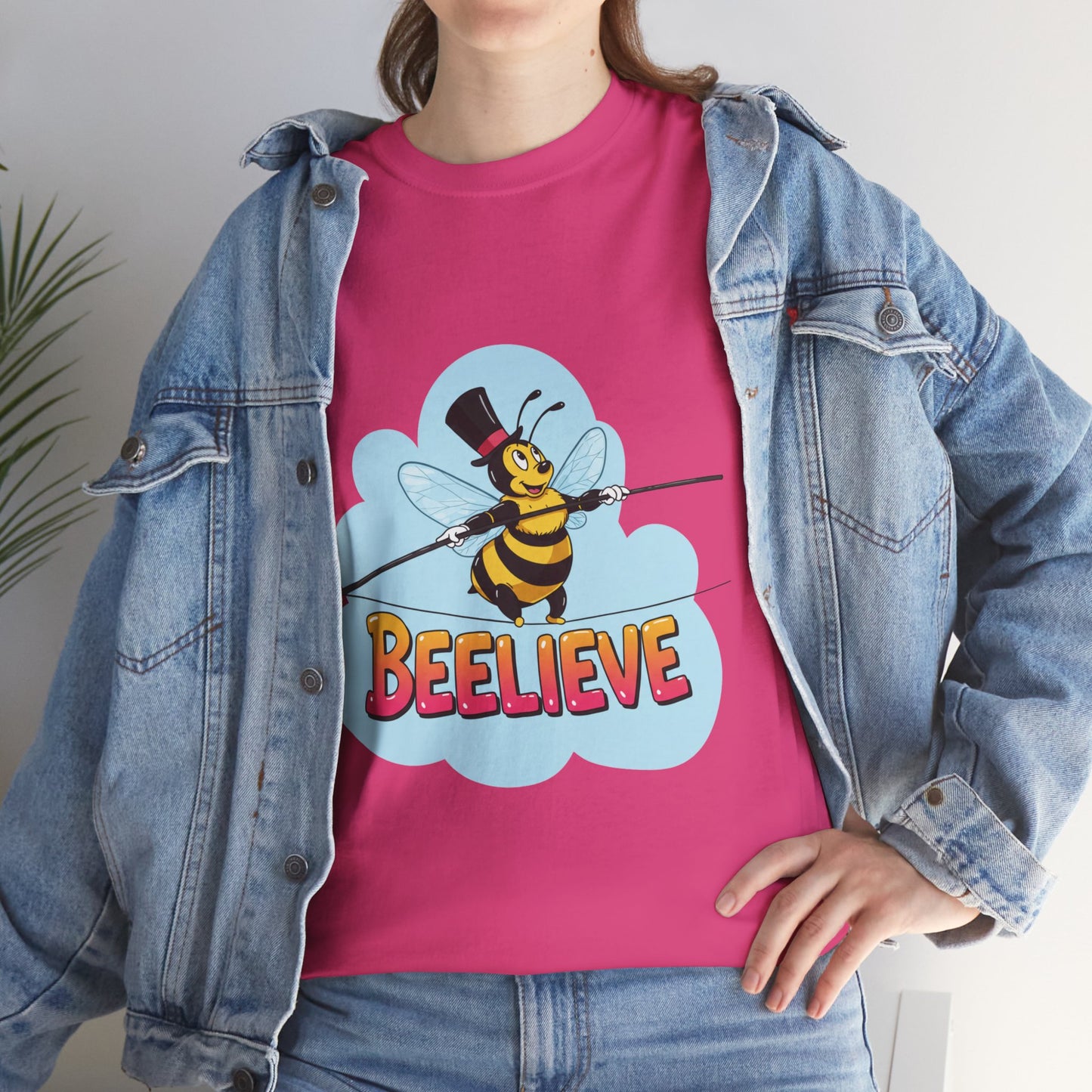 “Beelieve” Bee Pun T‑Shirt | Cute Bee Graphic Tee | Inspirational Pun Shirt | Funny Nature Lover Gift | Bee Belief Positive Vibes Tee