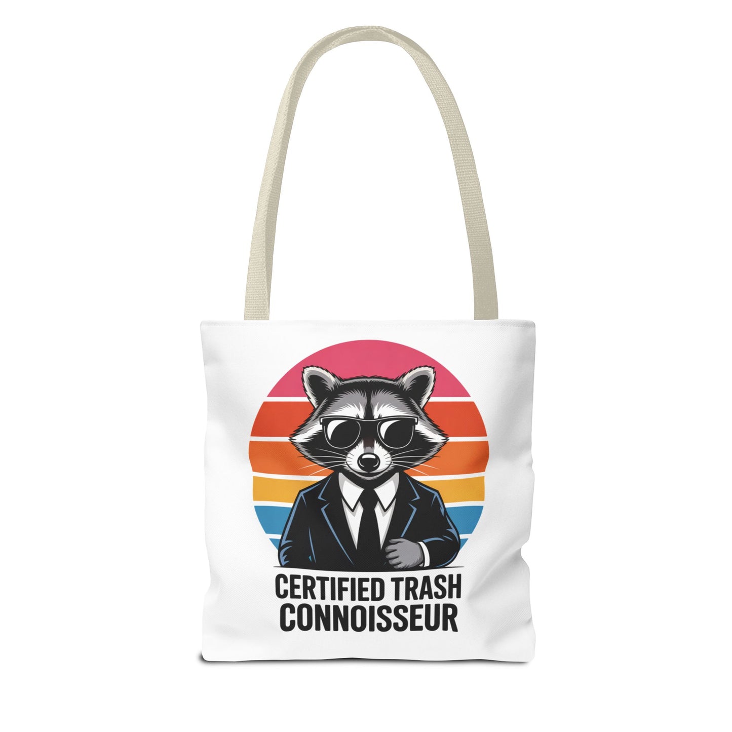 Certified Trash Connoisseur Raccoon Tote Bag Fun and Quirky Everyday Carry Trash Panda Bag