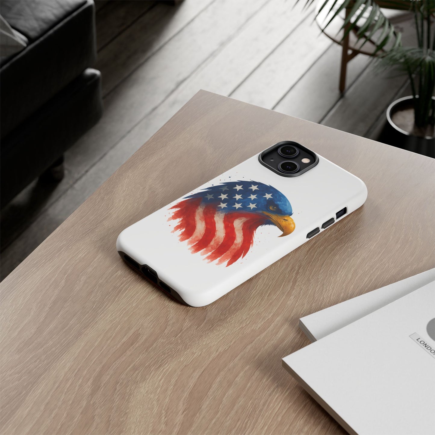 Patriotic Eagle iPhone Case - USA Flag Tough Cover, Dual-Layer Rugged Protection, 4th of July and Veteran Gift