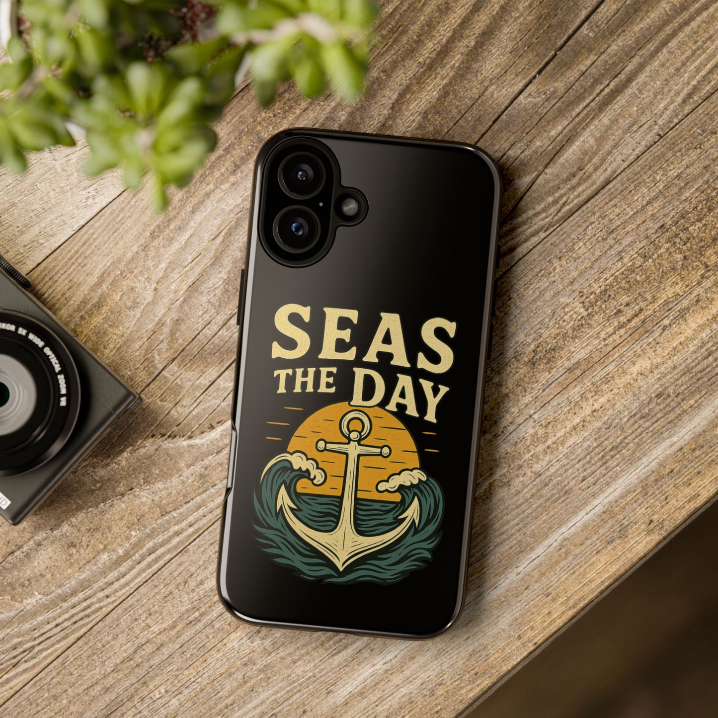 Seas the Day iPhone Case – Nautical Anchor Phone Cover – Ocean Pun Gift – Beach Lover iPhone Accessory – Summer Adventure Phone Case