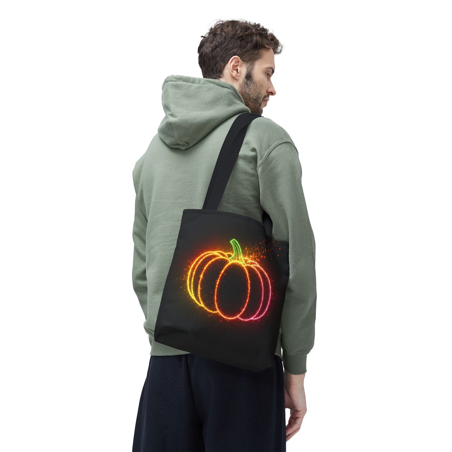 Neon Pumpkin Tote Bag, Halloween Tote, Fall Aesthetic Trick Or Treat Bag, Spooky Season Accessory, Pumpkin Bag, Fall Gift Idea