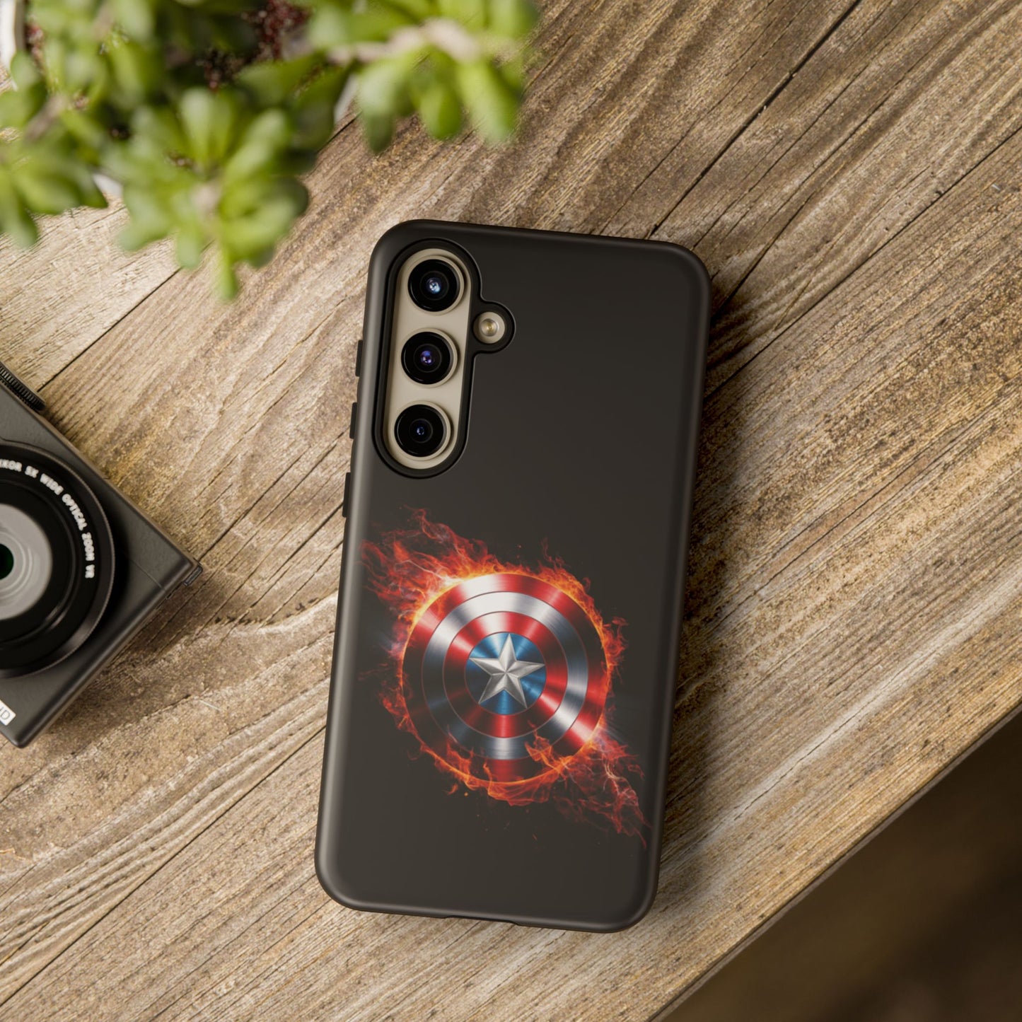 Captain America Shield in Flames Samsung Galaxy Tough Case