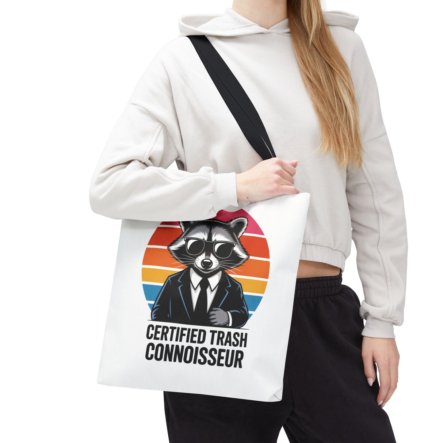 Certified Trash Connoisseur Raccoon Tote Bag Fun and Quirky Everyday Carry Trash Panda Bag