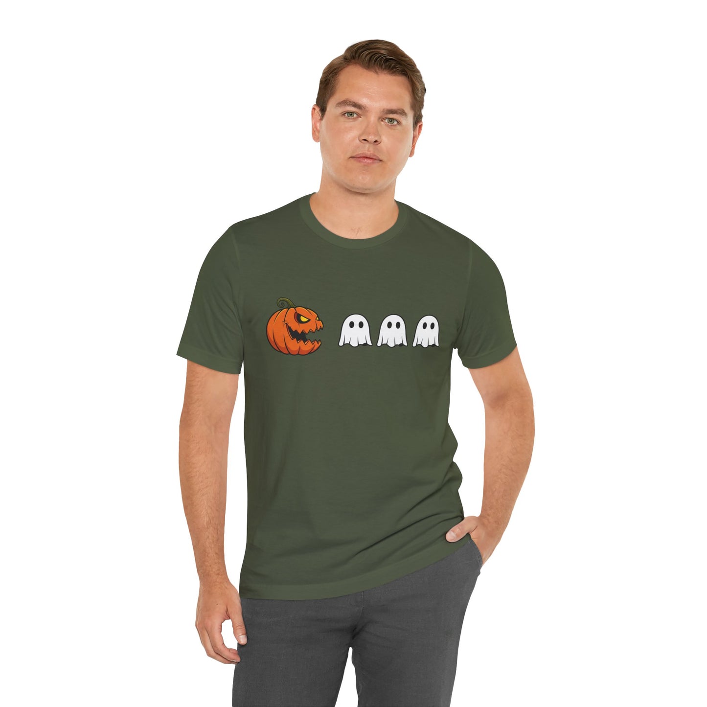 Pumpkin Pac-Man Shirt, Halloween Arcade Tee, Pumpkin Chase Ghosts Tee, Retro Gaming Halloween, Spooky Season Shirt, Vintage Game Pumpkin Top