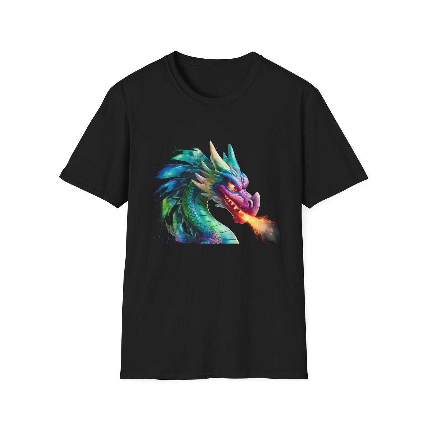 Fire Breathing Dragon Shirt | Fantasy Dragon Head Tee | Gamer Gift T-Shirt | Unisex Mythical Graphic Tee | DnD, RPG, Magic Style