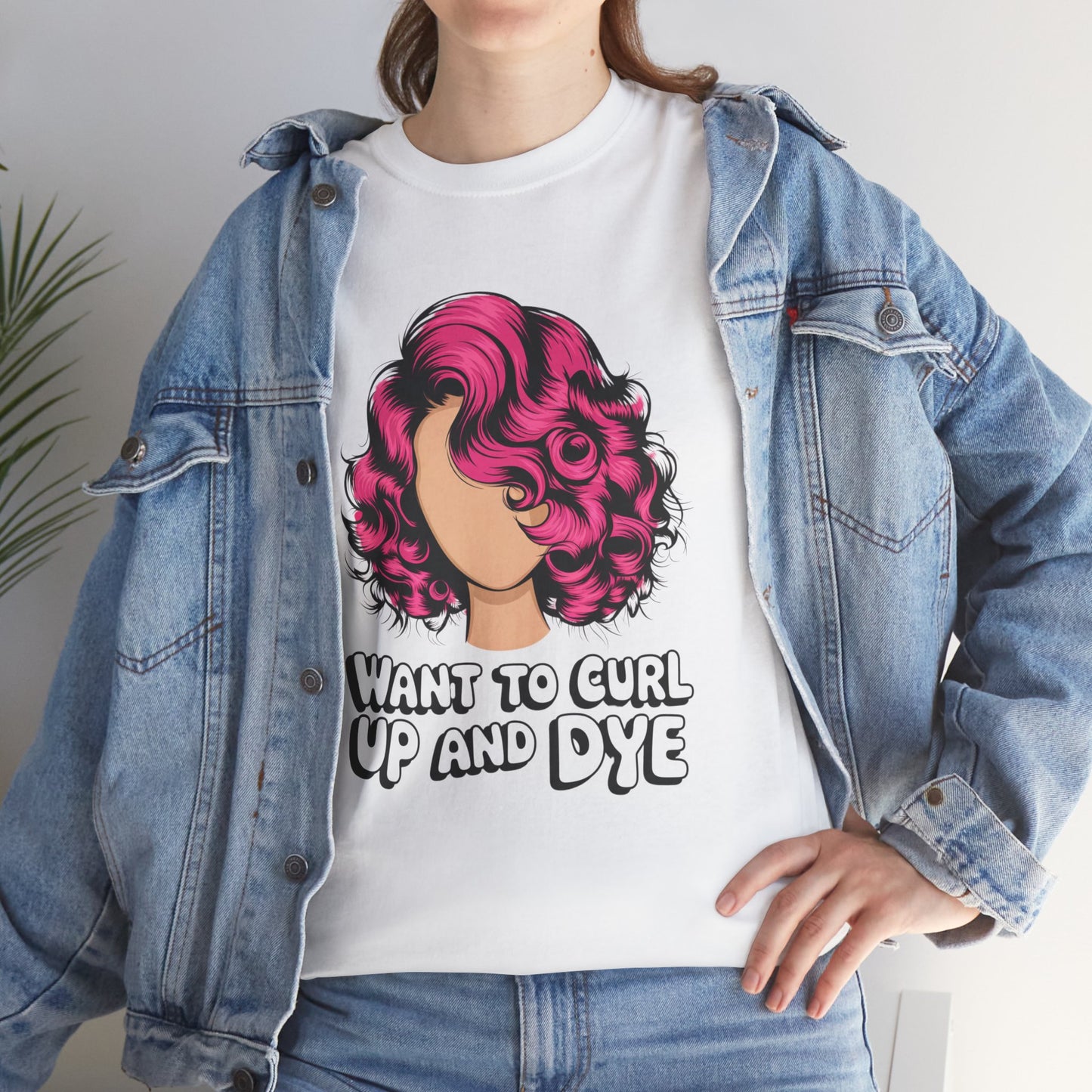 Curly Hair Tee: Want To Curl Up And Dye – Funny Hair Colorist Tee, Salon & Curl Lovers Gift, Trendy Graphic Shirt for Hairstylists