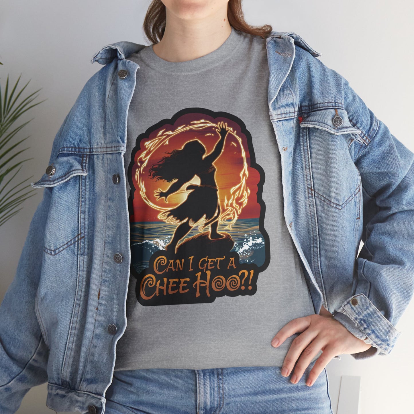 Can I Get a Chee Hoo Shirt – Hawaiian Island Vibes Tee – Hula Dancer Sunset Graphic T-Shirt – Polynesian Luau Party Unisex Top