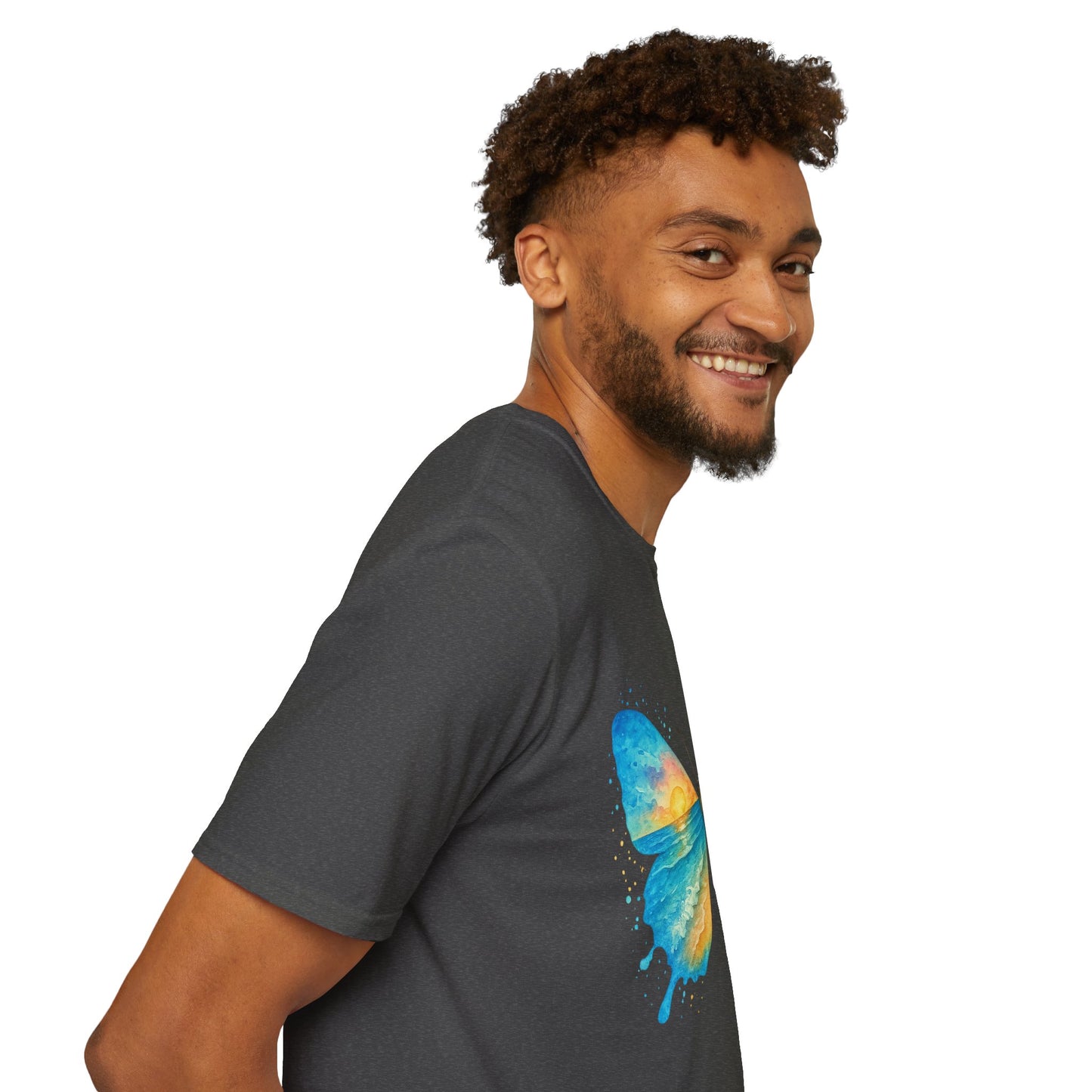 Butterfly Sunset Beach Tee - Scenic Butterfly Graphic Shirt, Nature Lover Gift, Boho Ocean Tee, Unisex Casual T-Shirt