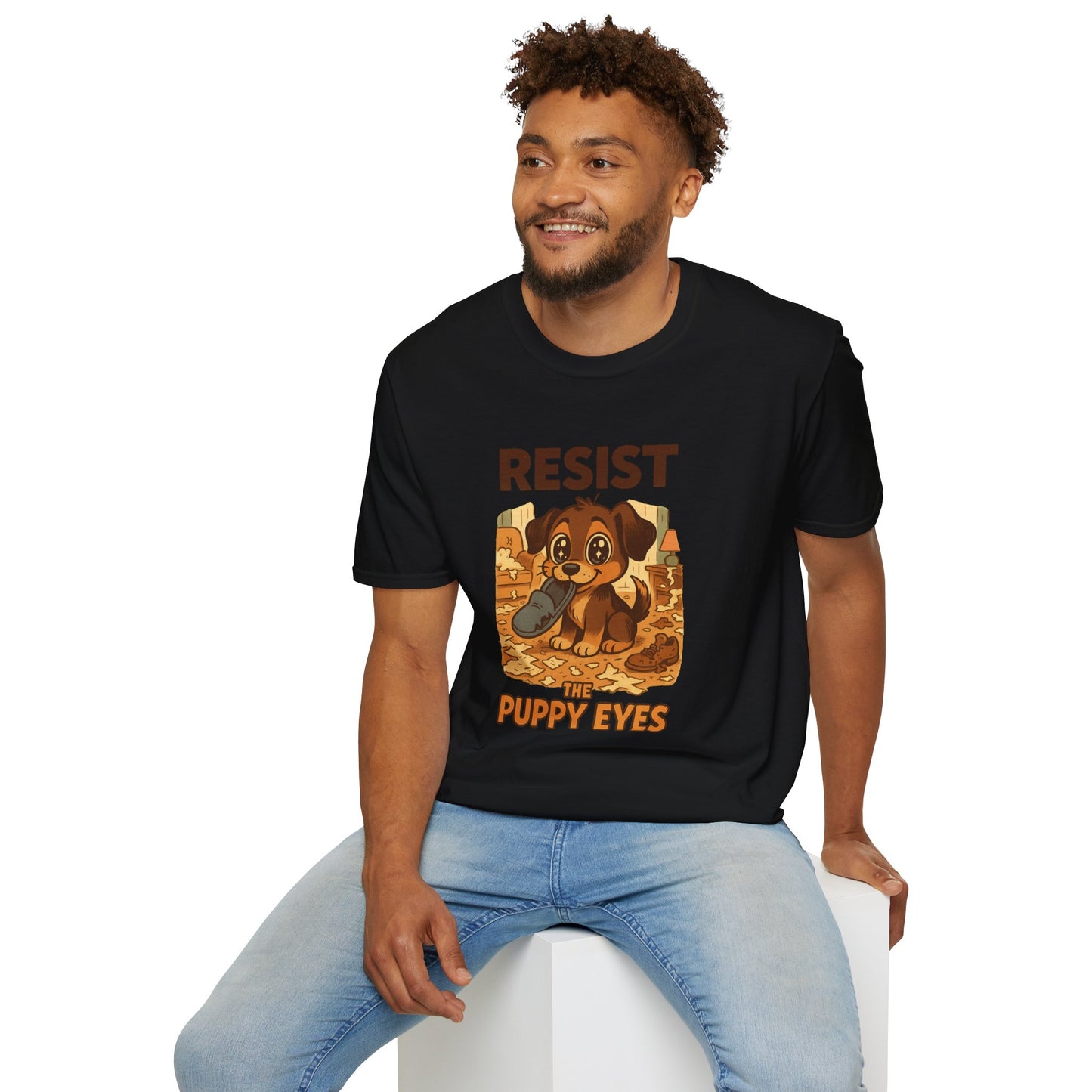 Resist the Puppy Eyes Dog Tee - Cute Puppy Eyes Graphic T-Shirt for Dog Lovers, Funny Pet Gift Shirt, Unisex Animal Lover Tee