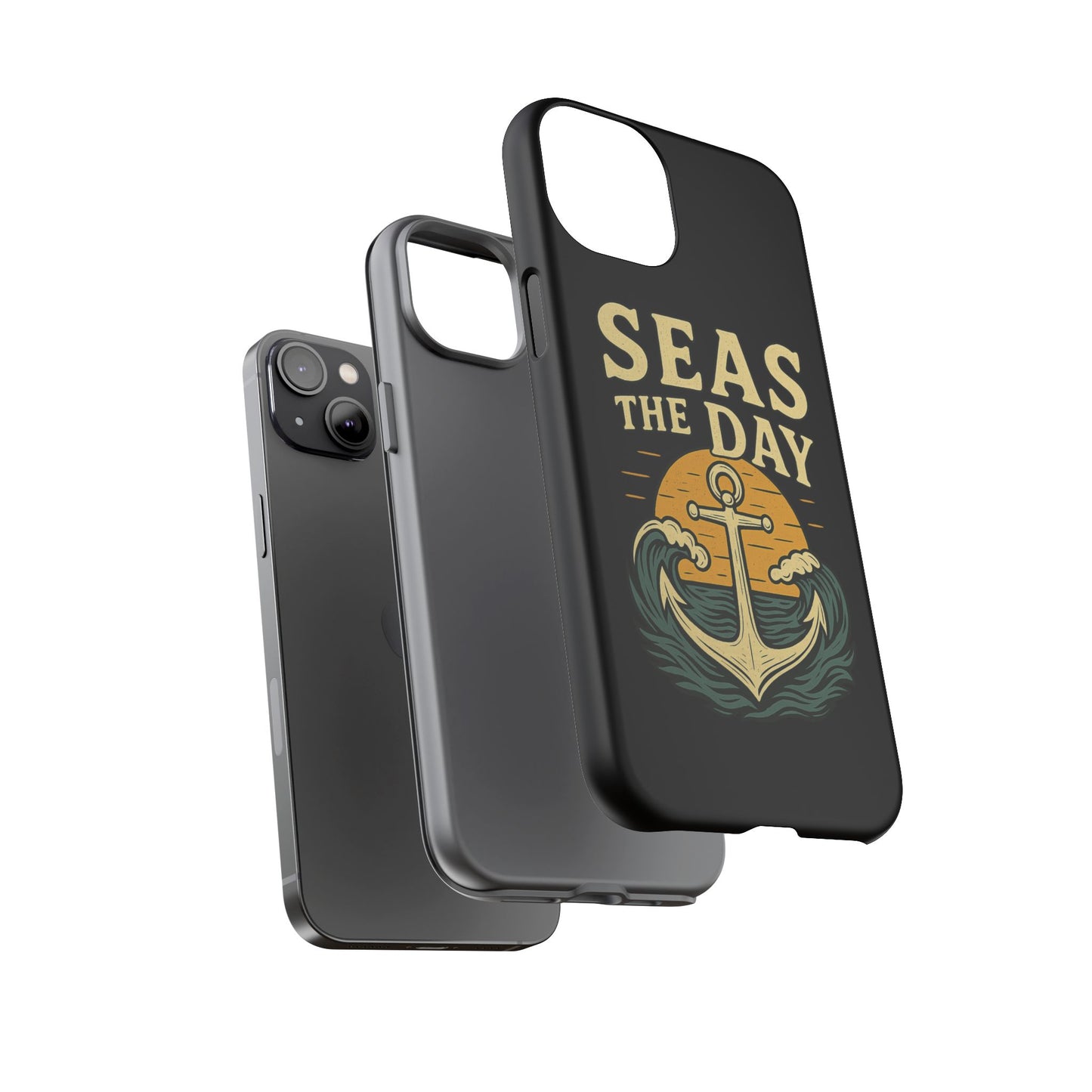 Seas the Day iPhone Case – Nautical Anchor Phone Cover – Ocean Pun Gift – Beach Lover iPhone Accessory – Summer Adventure Phone Case
