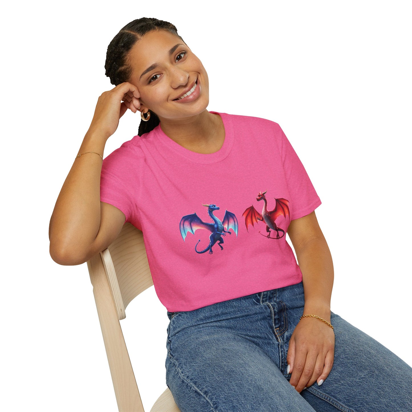 Dragon Duel Fantasy T-Shirt | Fire & Ice Dragon Graphic Tee | Unisex Gamer Shirt | DnD Gift | Cool Mythical Creature Shirt