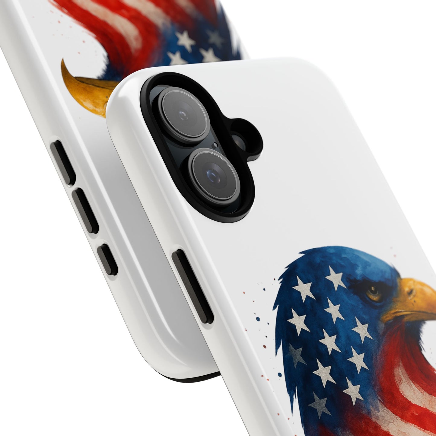 Patriotic Eagle iPhone Case - USA Flag Tough Cover, Dual-Layer Rugged Protection, 4th of July and Veteran Gift