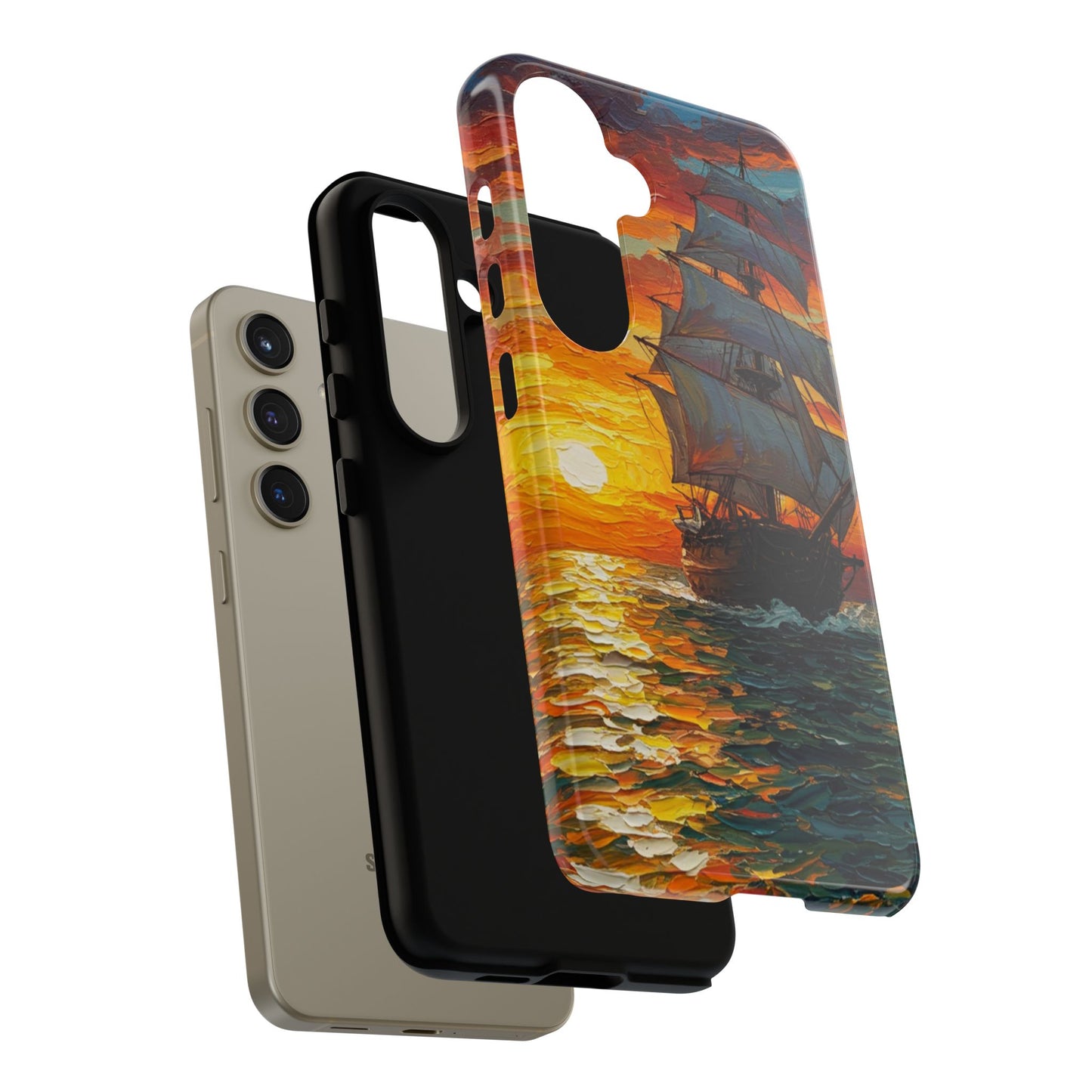 Samsung Galaxy Case - Ship Sailing at Sunset Design