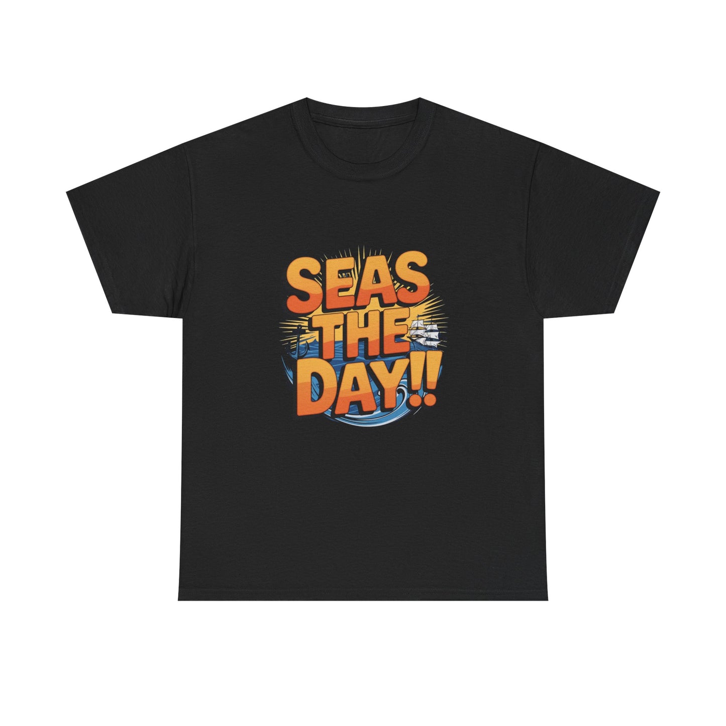 Seas The Day!! Tee • Ocean Pun Graphic Shirt • Comfort Colors Unisex Beachy Vibes • Nautical Aesthetic • Gift for Sea Lovers & Summer Vacays