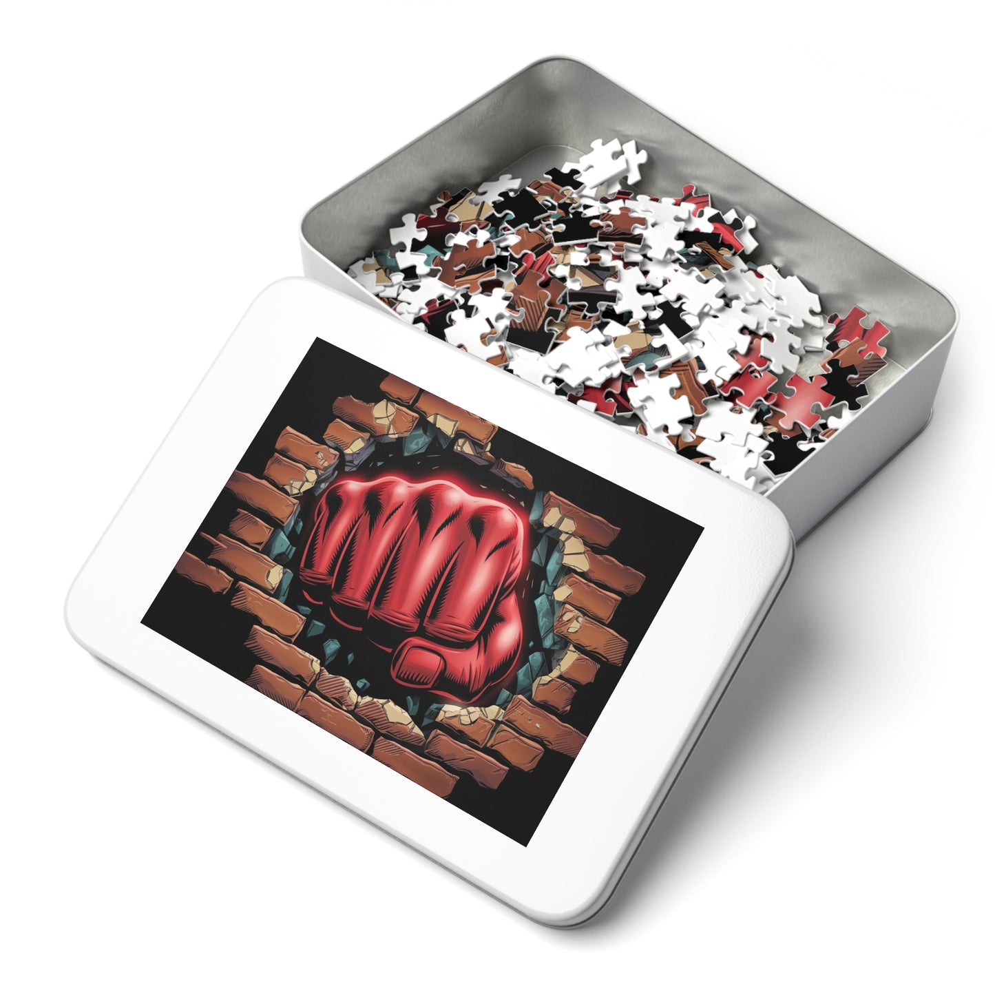 Jigsaw Puzzle - Red Fist Smash Design