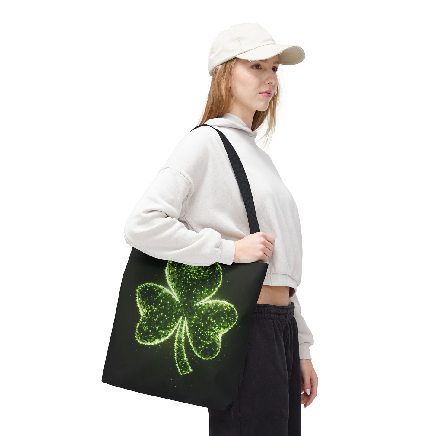Lucky Shamrock Tote Bag, Green Clover Design Eco-Friendly Shoulder Bag For St. Patrick’s Day, Reusable Tote For Everyday Use And Gifts