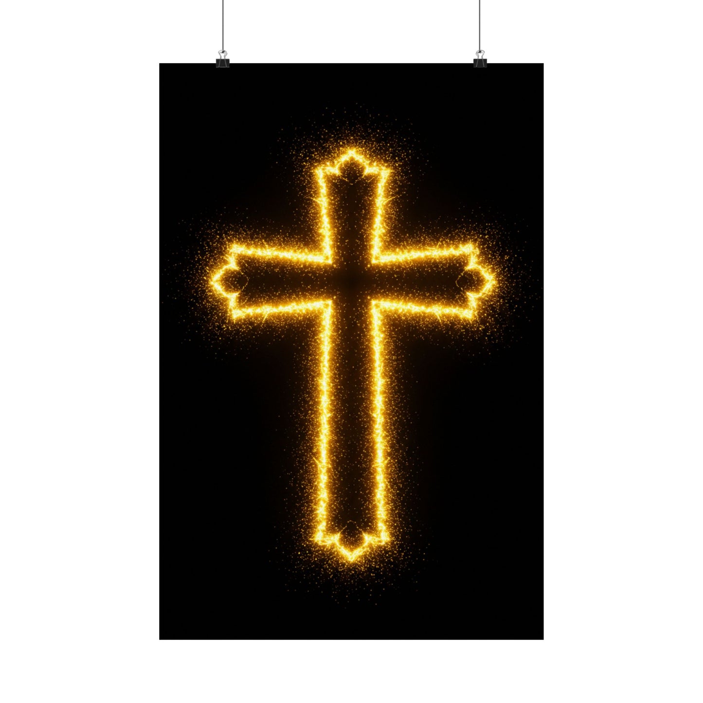 Vertical Poster - Glowing Cross Design
