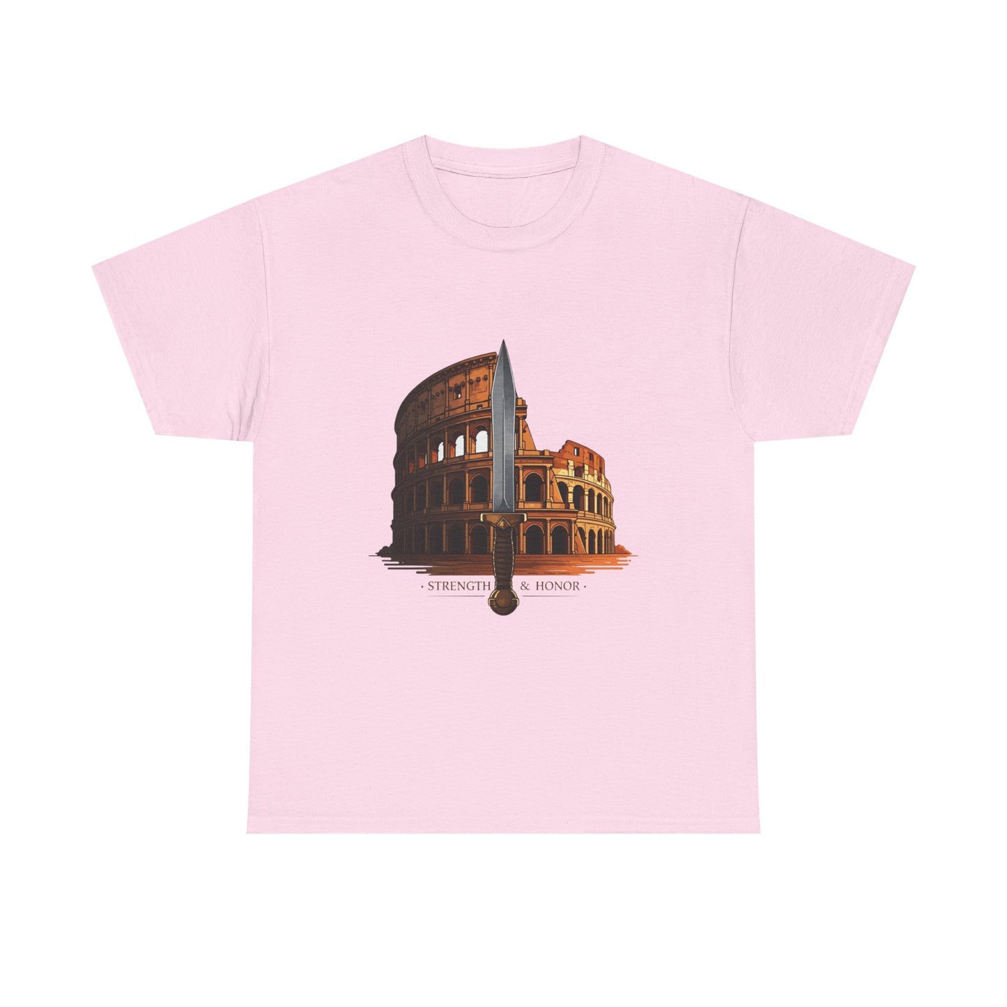 Strength & Honor Gladiator Shirt – Roman Colosseum Sword Graphic Tee – Ancient Rome History T-Shirt for Gladiator & Travel Fans