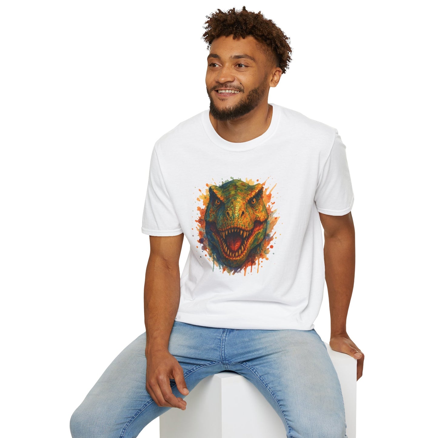 Watercolor T-Rex T-Shirt | Psychedelic Dinosaur Tee | Prehistoric Rainbow Dino Gift | Unisex Cotton Graphic Shirt Jurassic Tee