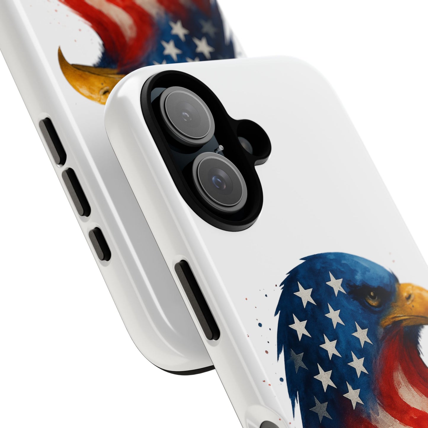 Patriotic Eagle iPhone Case - USA Flag Tough Cover, Dual-Layer Rugged Protection, 4th of July and Veteran Gift