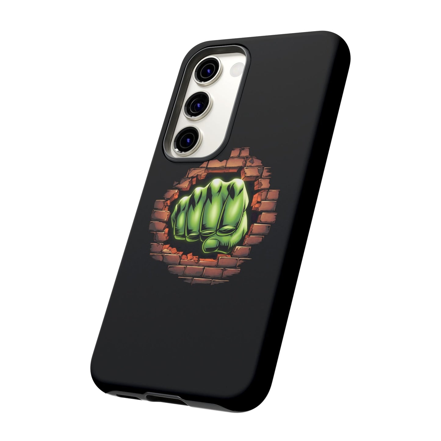 Samsung Phone Case, Green Fist Smashing Wall Design, Comic Book Phone Case, Geeky Case
