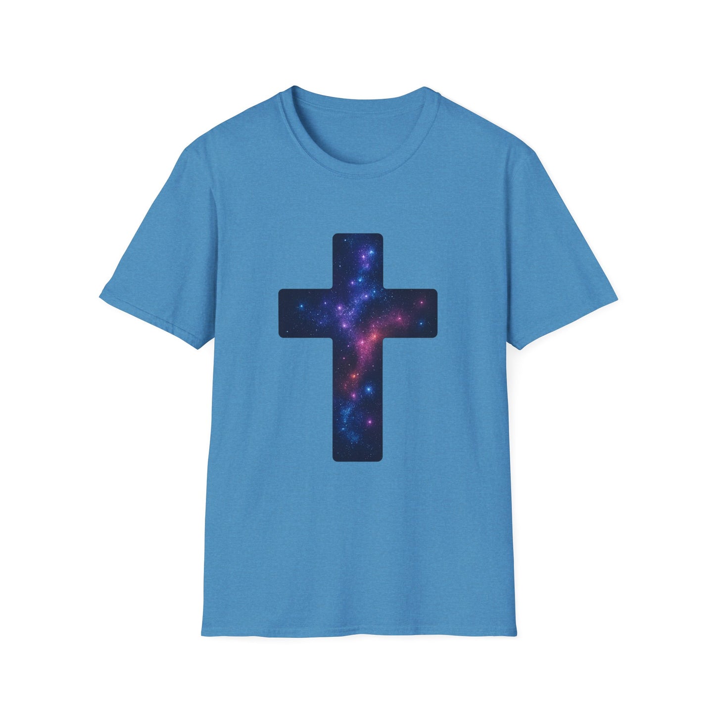 Galaxy Cross Graphic Tee | Celestial Christian Shirt, Spiritual Universe Cross T-Shirt, Faith & Astronomy Gift for Women & Men, Space Aesthetic