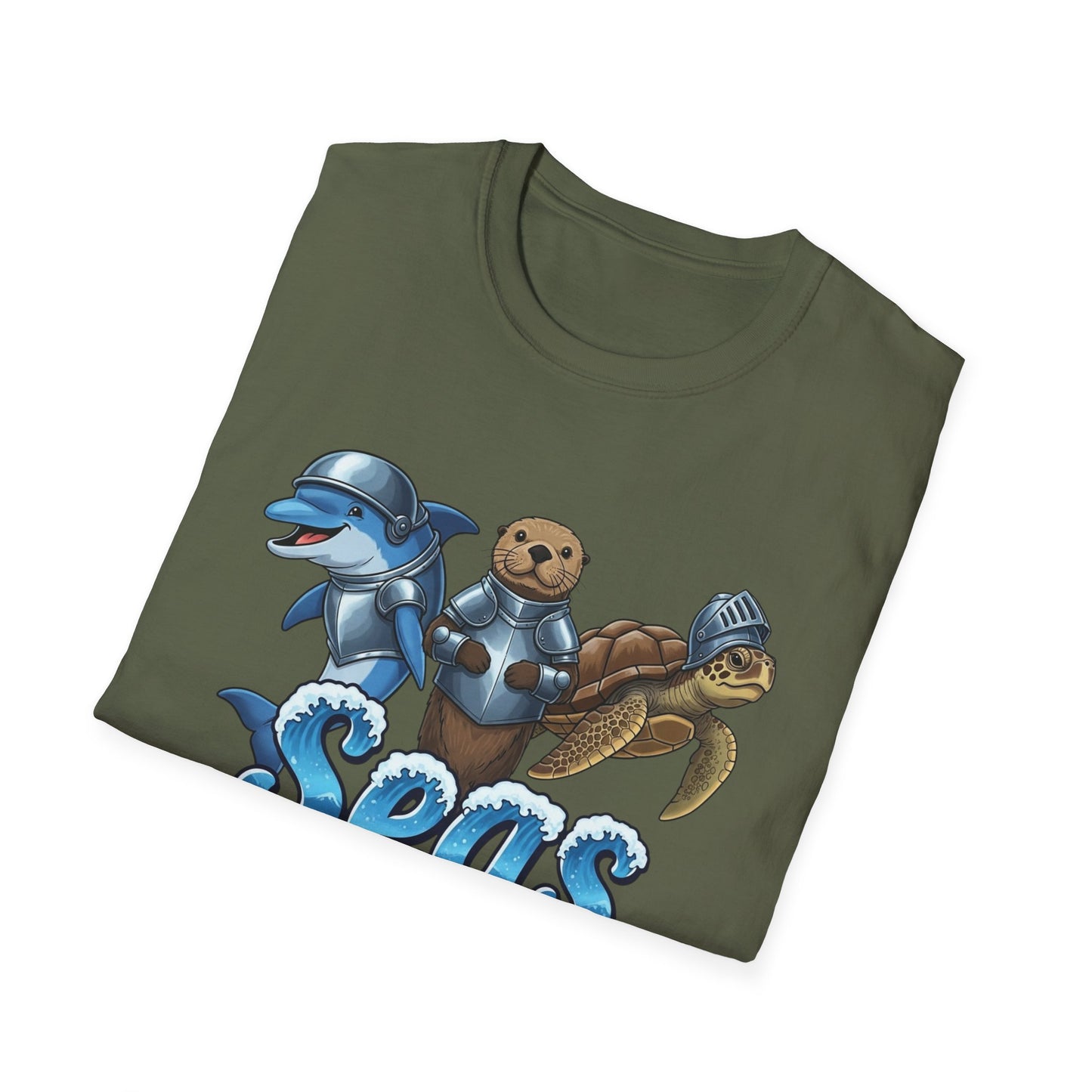 Seas the Day Shirt | Ocean Knight Animals Dolphin Otter Turtle Graphic Tee | Funny Sea Life Adventure Tee | Gift for Beach Lovers