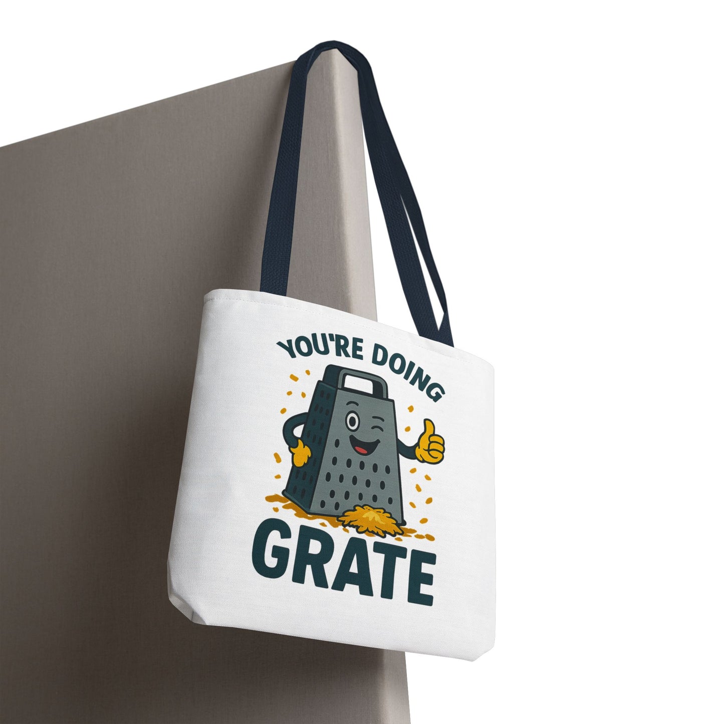 Funny Cheese Pun Tote Bag – “You’re Doing Grate” Grocery Bag | Cute Gift for Coworkers, Teachers, Food Lovers & Everyday Motivation