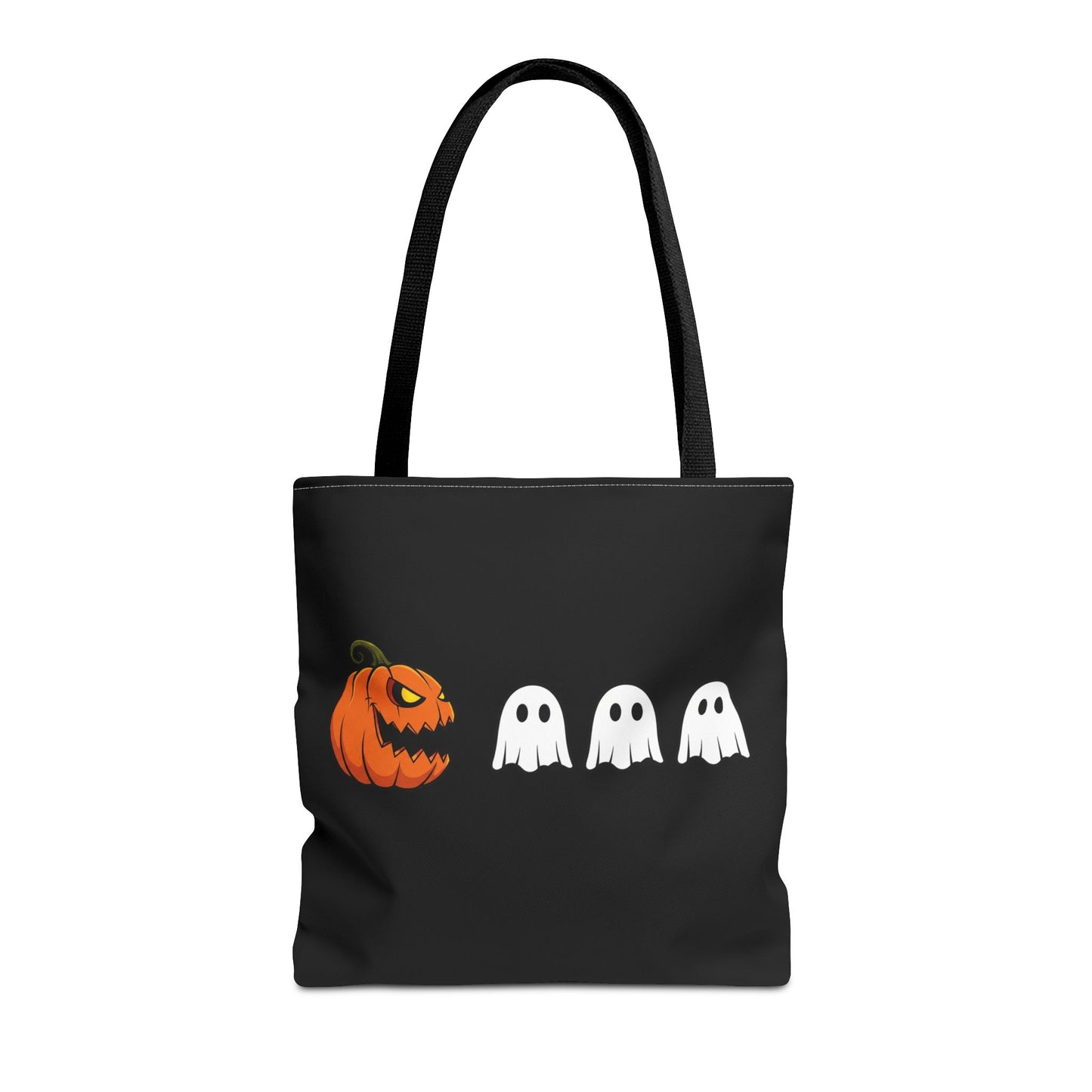Halloween pumpkin ghost tote bag, spooky trick or treat canvas bag, ghost pumpkin design reusable tote, spooky season gift tote