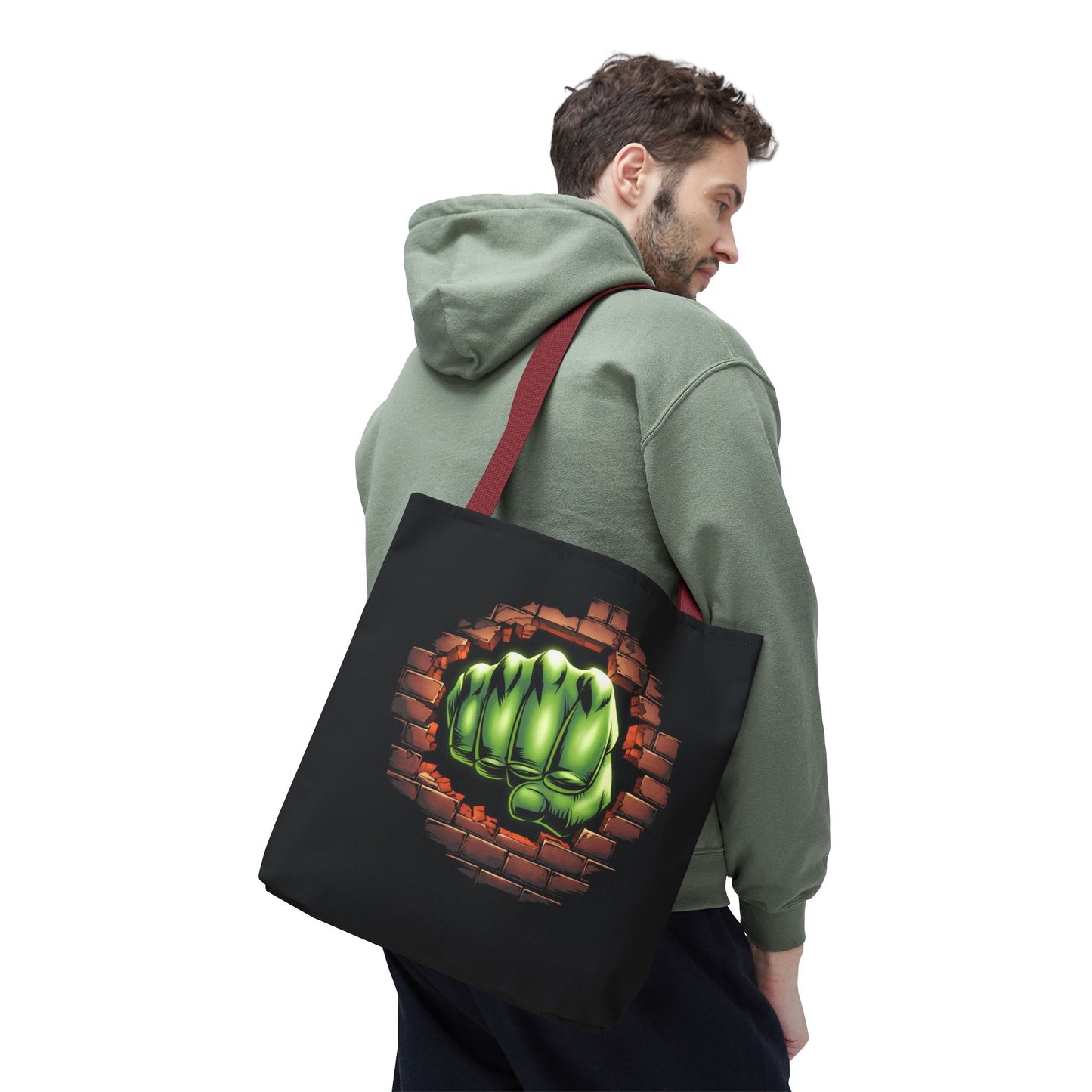 Green Fist Tote Bag, Comic Book Bag, Geeky Gift, Tote for Geeks, Reusable Bag