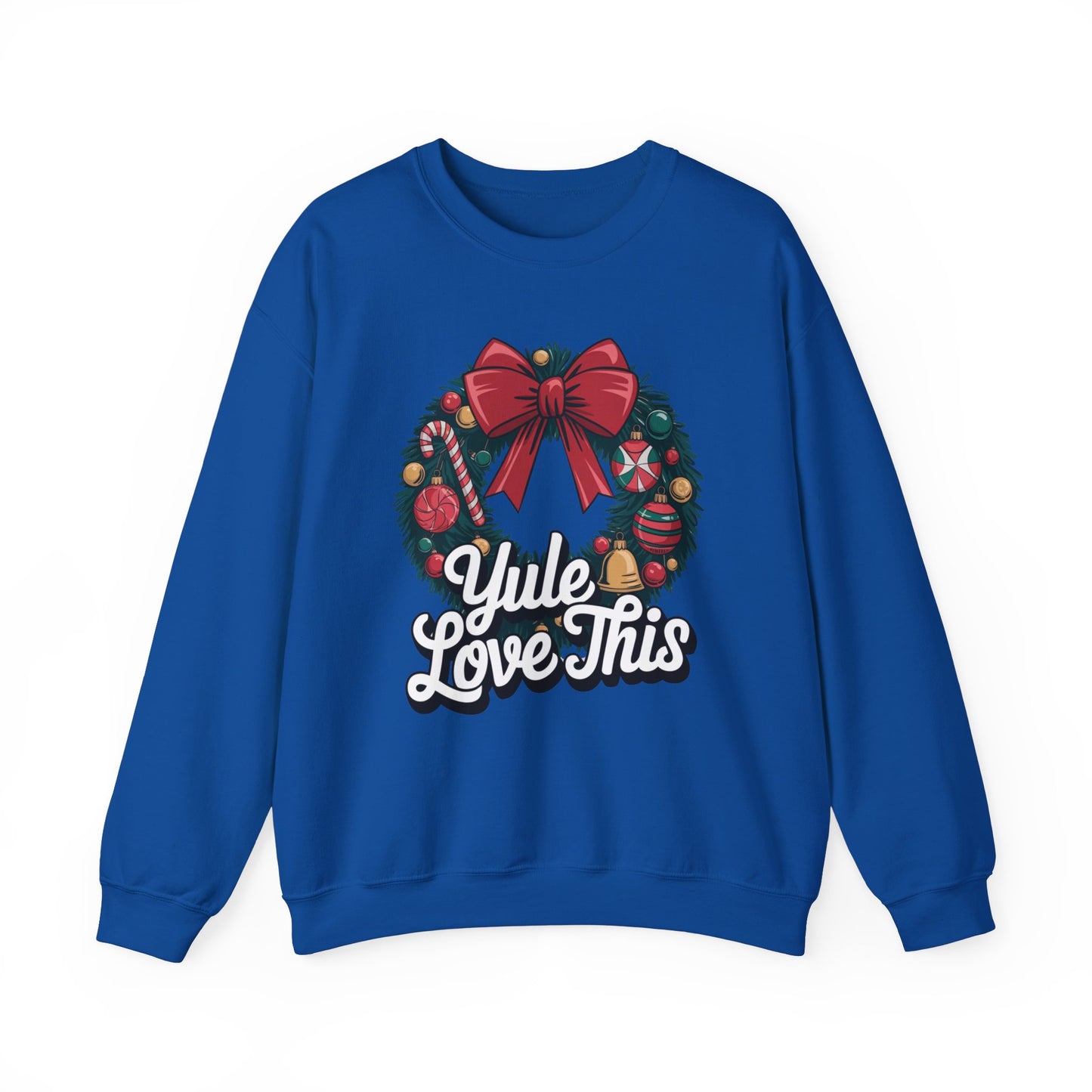 Christmas Wreath Unisex Sweatshirt, Yule Love This Holiday Jumper, Fun Crewneck Pullover, Festive Winter Apparel, Xmas Gift for Him and Her