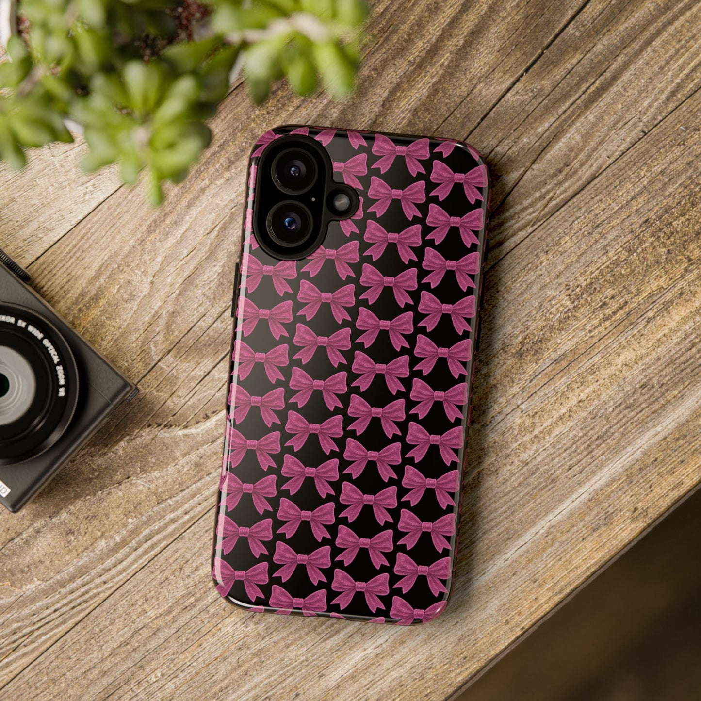 Pink Bow iPhone Case Coquette Aesthetic Phone Cover Glossy Y2K Girly Case Soft Girl Tech Accessory Cute iPhone Gift for Her