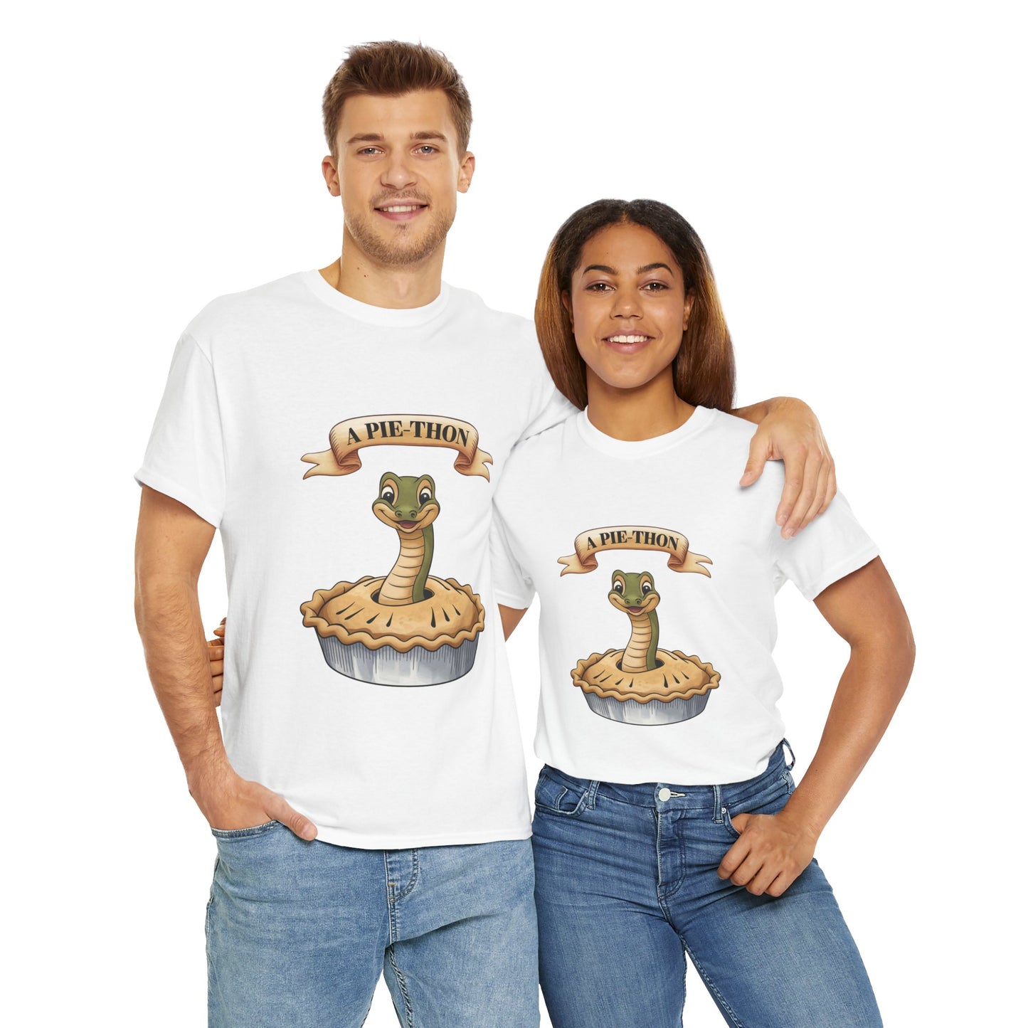 A Pie-Thon Funny Snake Pun Shirt – Cute Animal Joke T-Shirt – Quirky Graphic Tee for Pun Lovers, Reptile Fans, and Unique Gift Ideas