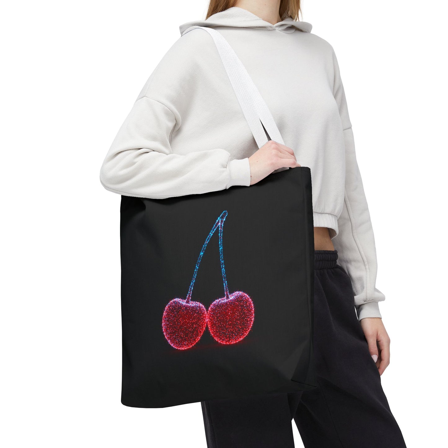 Sparkling Cherry Tote Bag Reusable Bag Shopping Bag Cherry Bag Reusable Tote