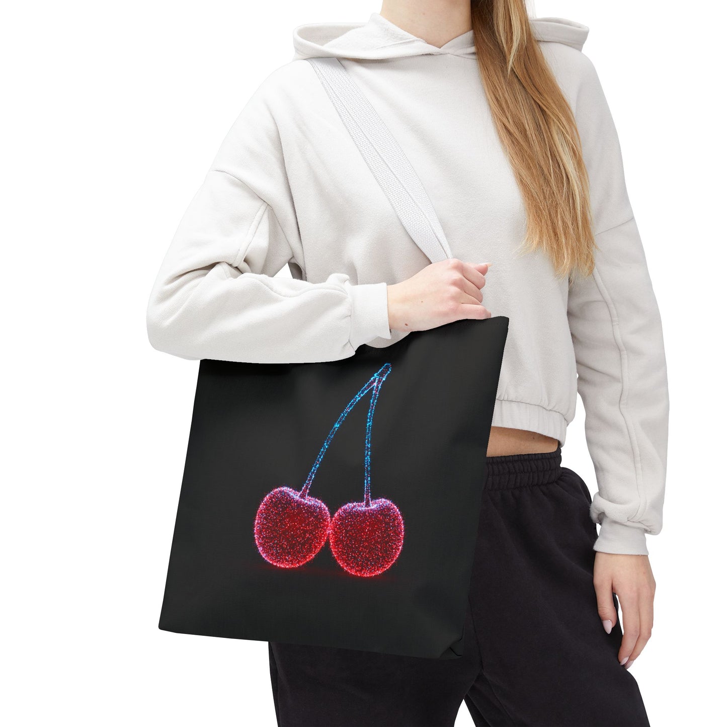 Sparkling Cherry Tote Bag Reusable Bag Shopping Bag Cherry Bag Reusable Tote