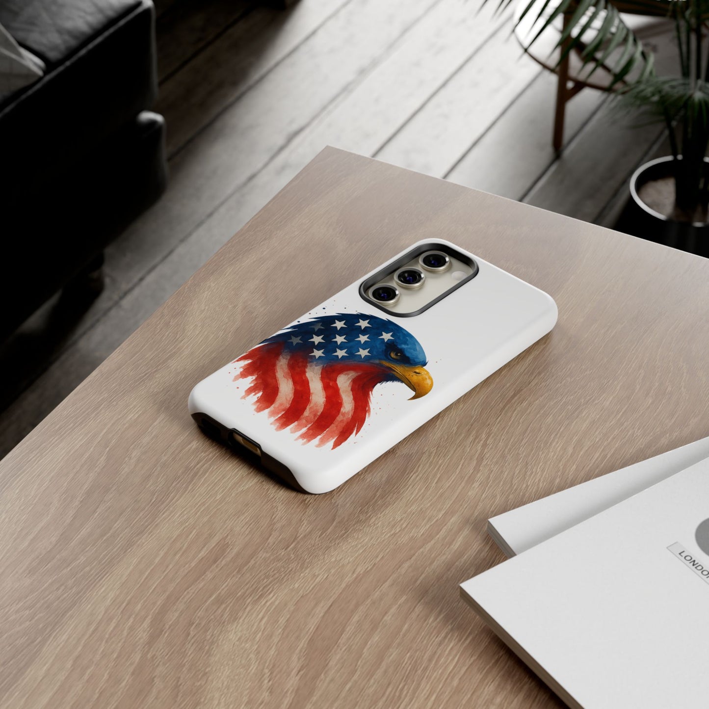 Patriotic Eagle Samsung Case - USA Flag Rugged Tough Cover, Dual-Layer Protection, Veteran and 4th of July Gift Galaxy Series