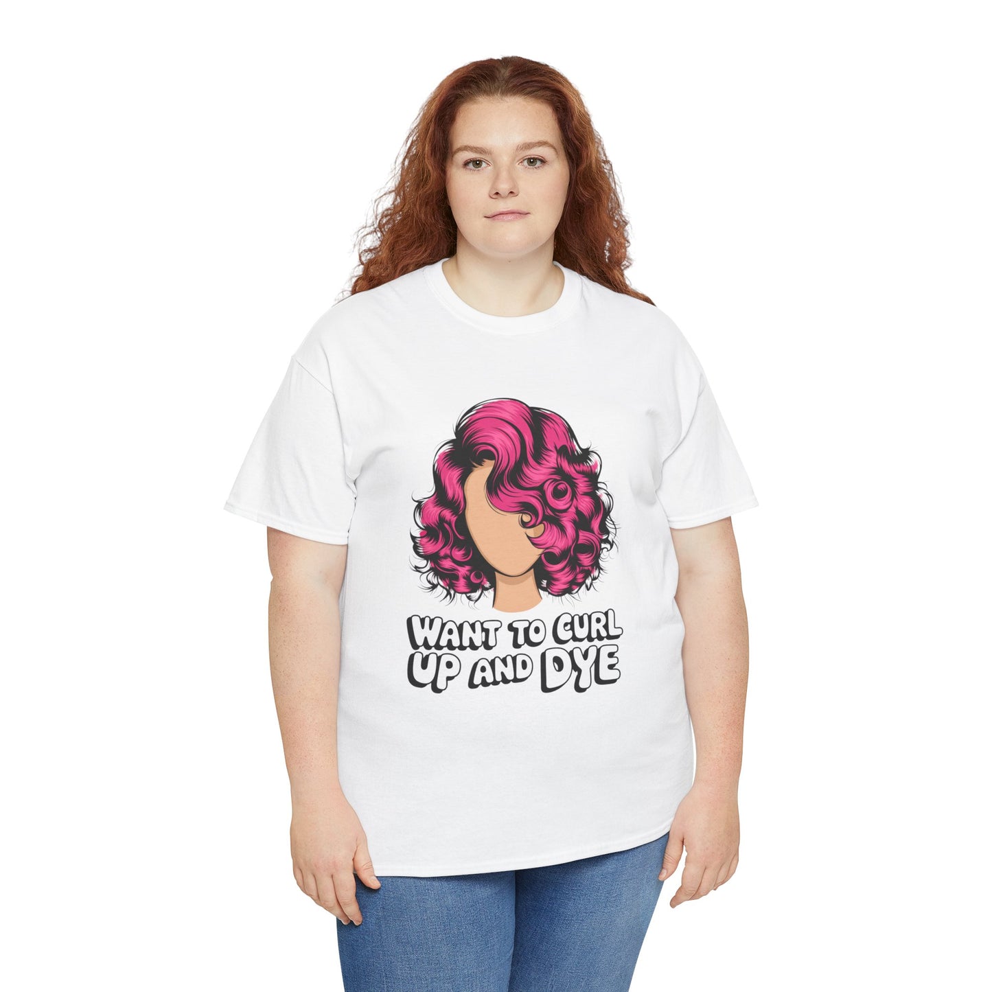 Curly Hair Tee: Want To Curl Up And Dye – Funny Hair Colorist Tee, Salon & Curl Lovers Gift, Trendy Graphic Shirt for Hairstylists