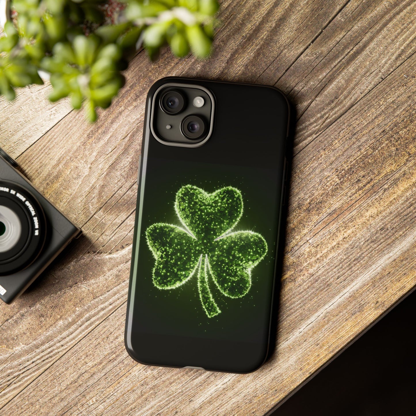 iPhone Tough Case - Shiny Shamrock Design