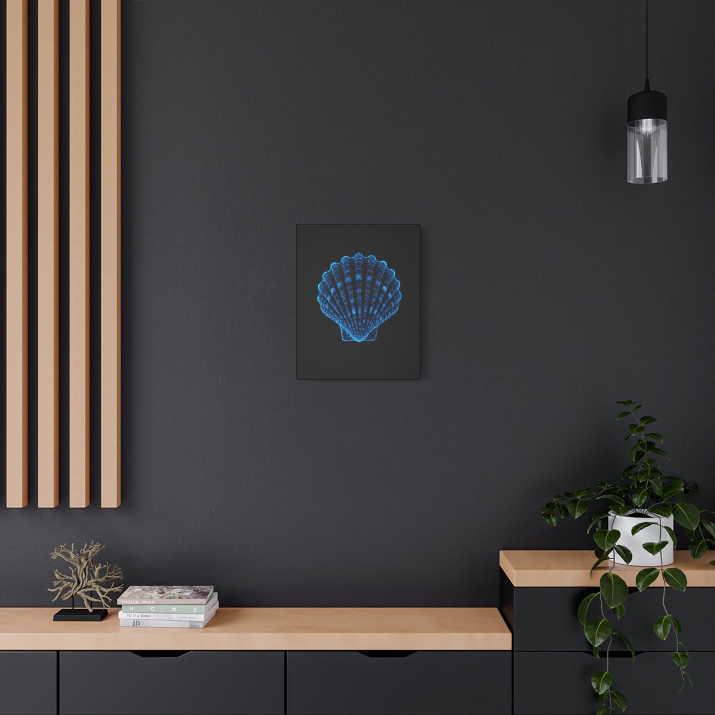 Blue Shell Canvas Art – Ocean-Inspired Home Decor