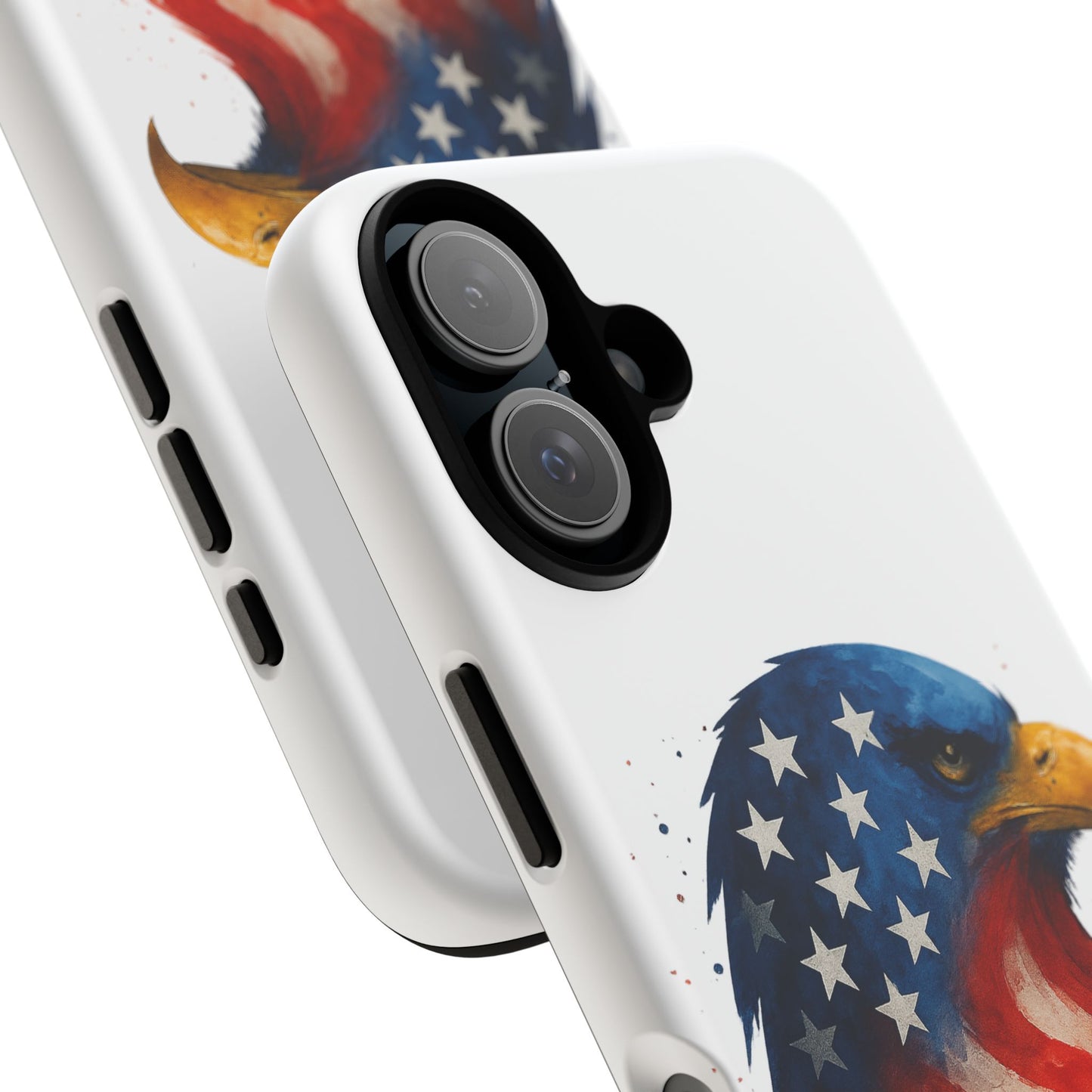 Patriotic Eagle iPhone Case - USA Flag Tough Cover, Dual-Layer Rugged Protection, 4th of July and Veteran Gift