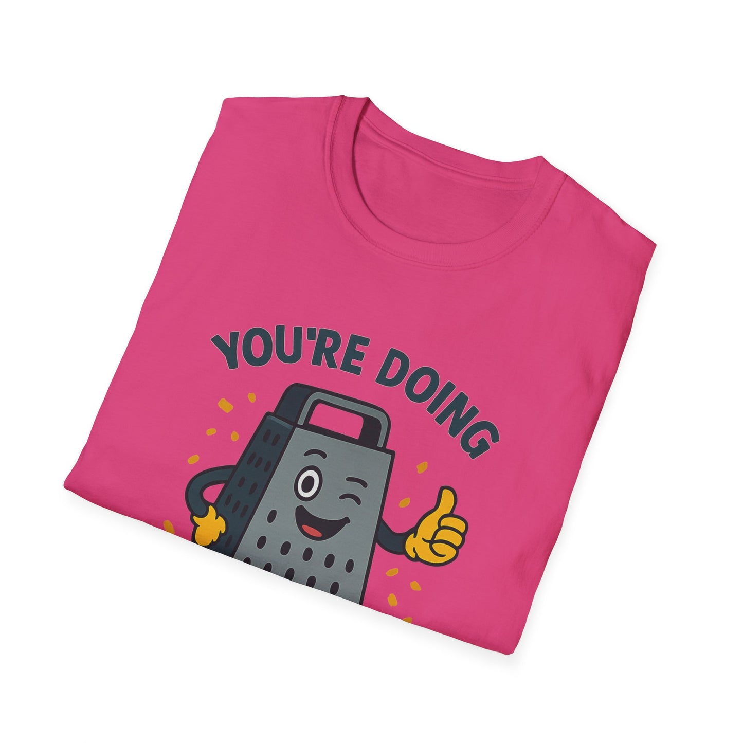 You’re Doing Grate Funny Cheese Grater Pun T-Shirt | Cute Kitchen Humor Graphic Tee | Encouragement Gift for Food & Pun Lovers