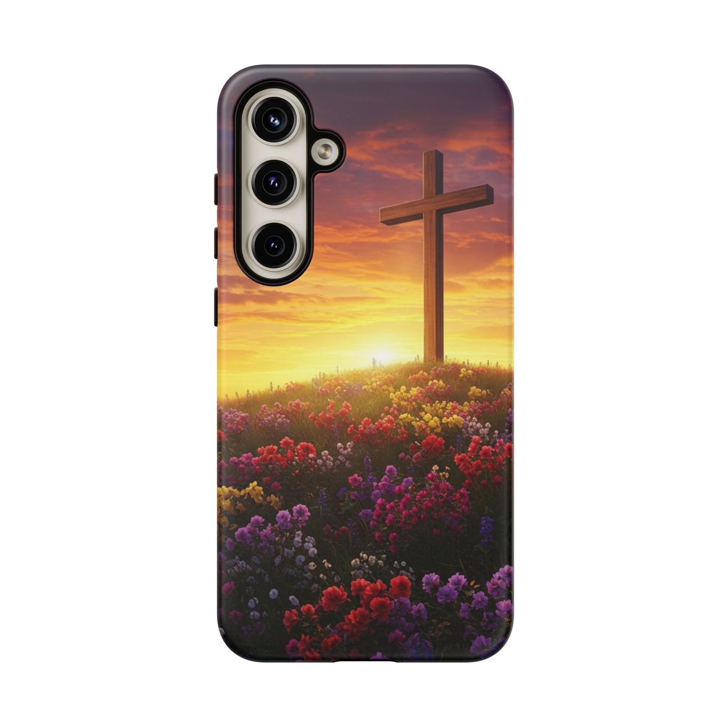 Samsung Phone Case Cross on a Hill Painting Christian Phone Case Cross Samsung Case