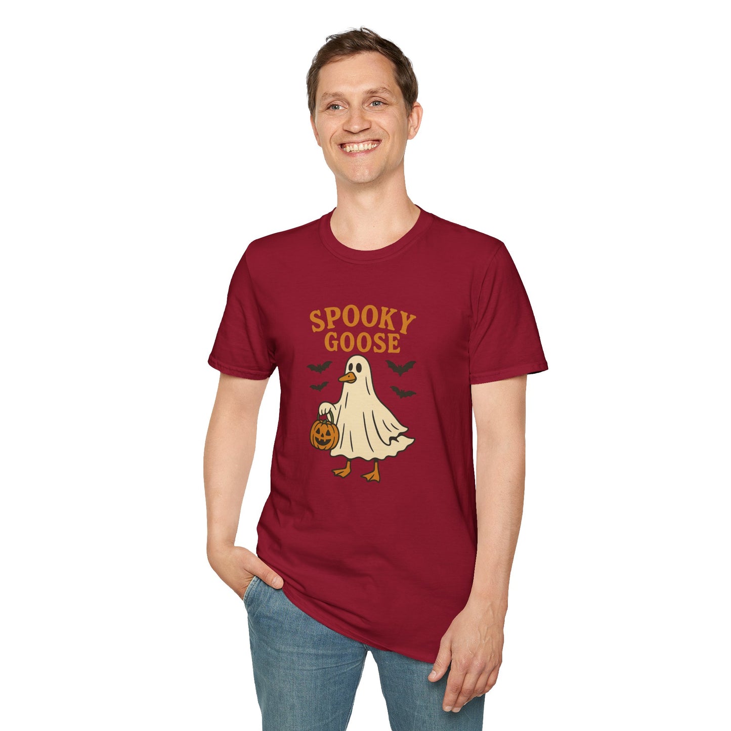 Spooky Goose Halloween T-Shirt | Ghost Costume Goose Tee | Funny Fall Bird Shirt | Spooky Animal Halloween Graphic T-Shirt